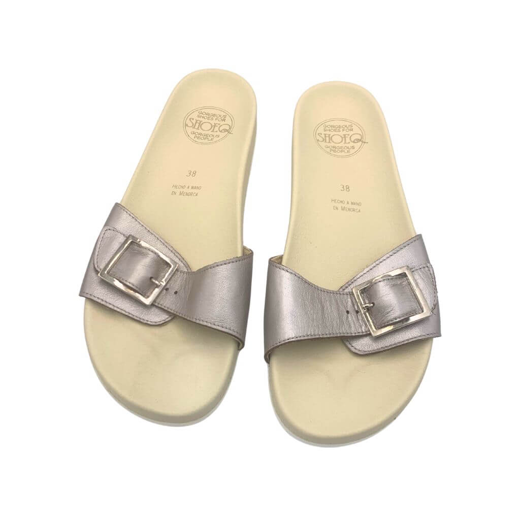 Sophia Slide in Platinum - Outlet Items - Shoeq