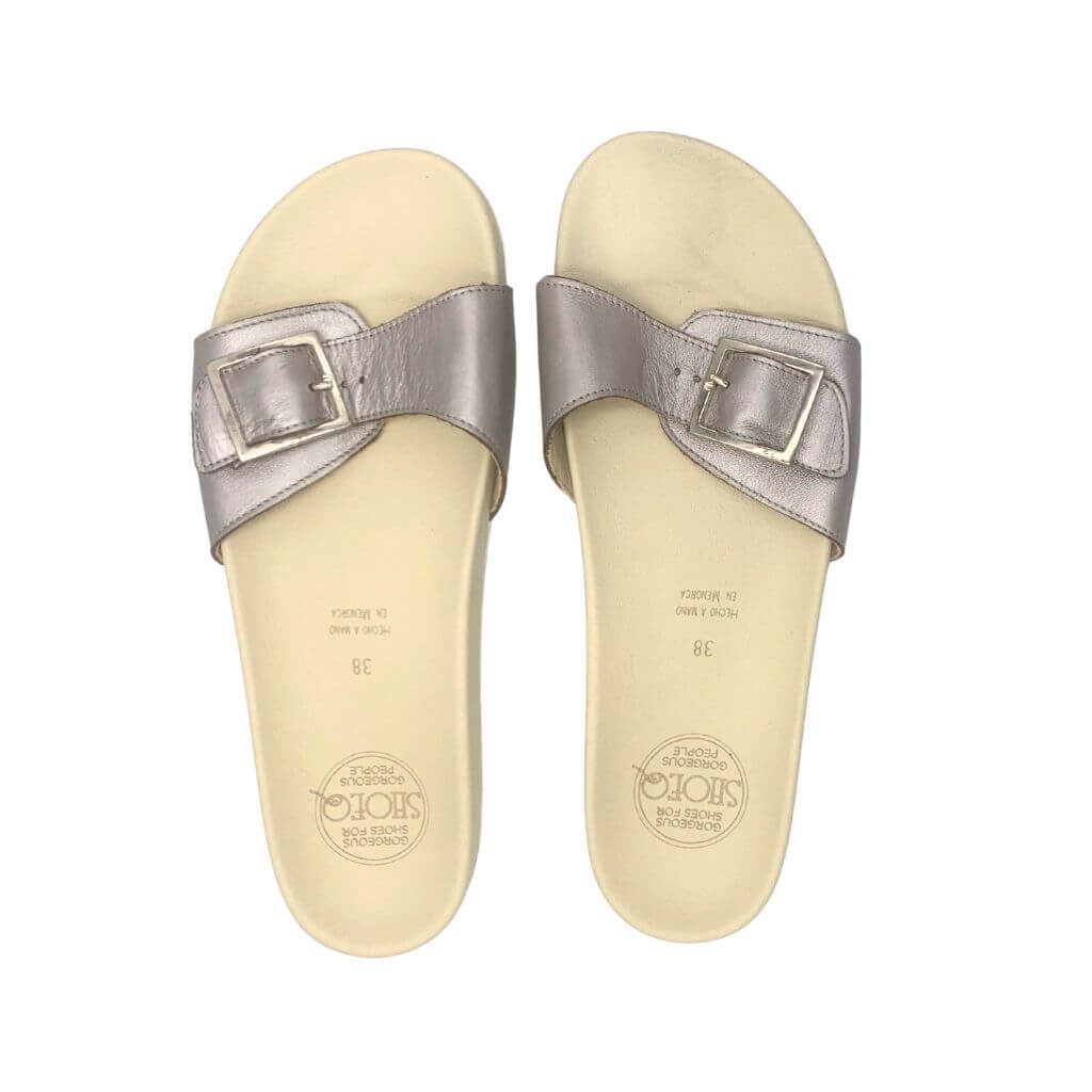 Sophia Slide in Platinum - Outlet Items - Shoeq