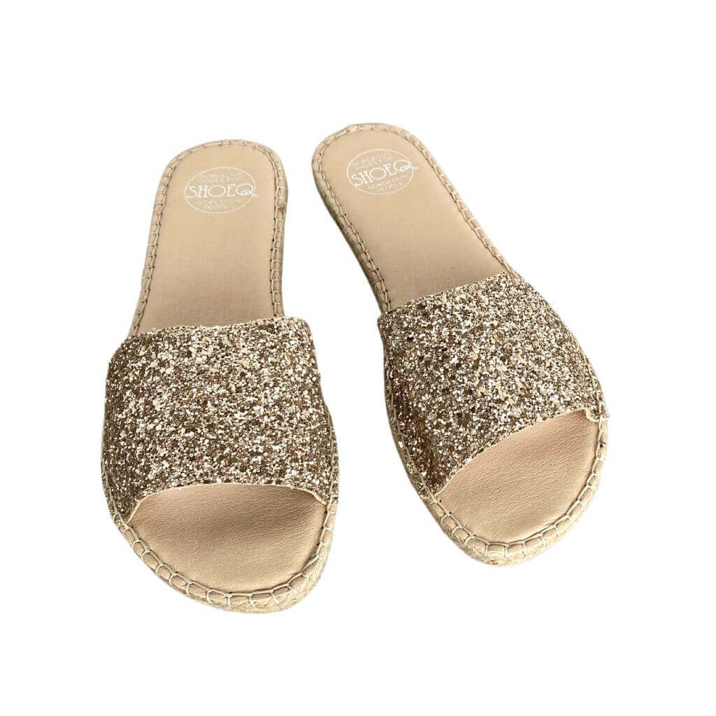Summer Espadrille in Champagne Glitter - Shoeq