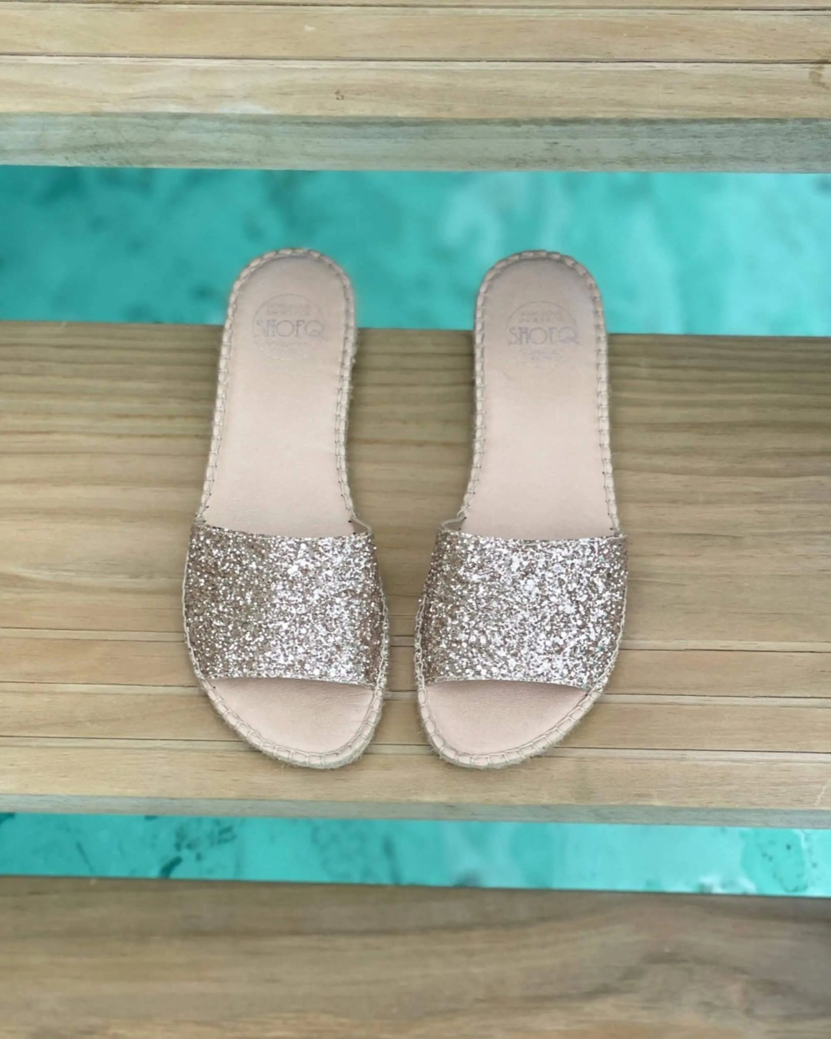 Summer Espadrille in Champagne Glitter - Shoeq