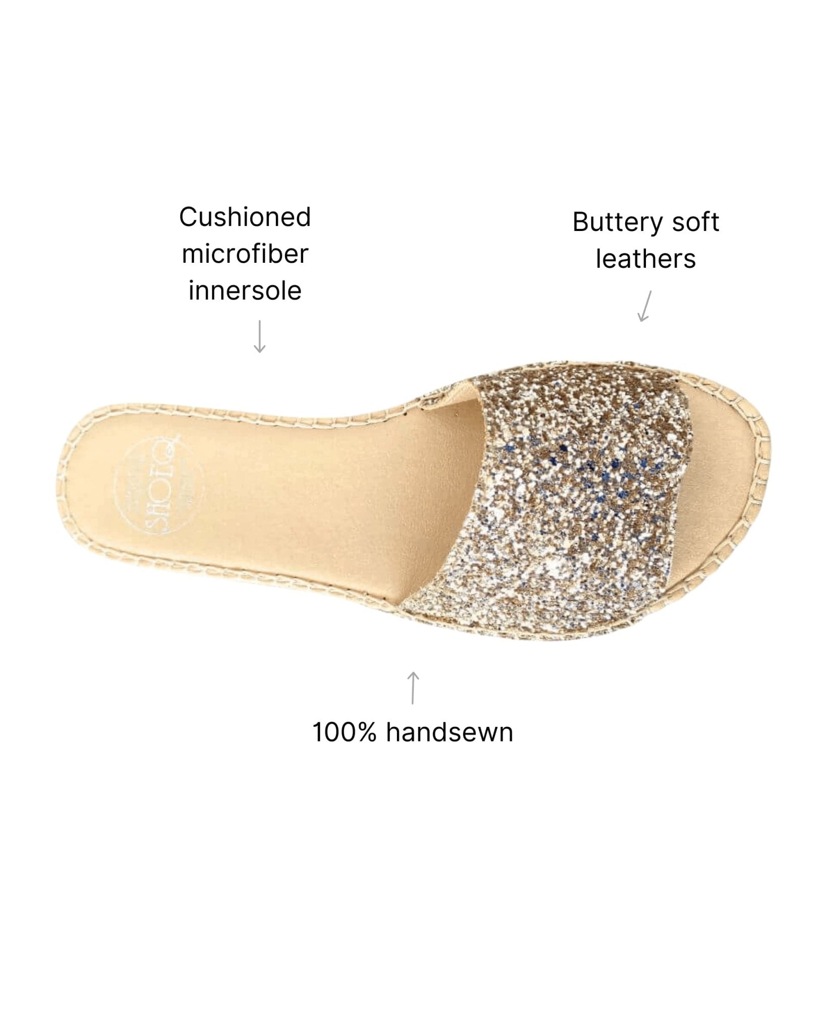 Summer Espadrille in Champagne Glitter - Shoeq