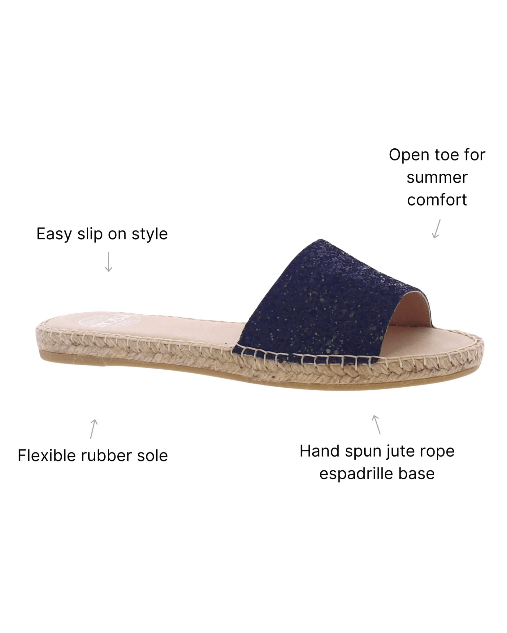 Summer Espadrille in Midnight Glitter - Shoeq