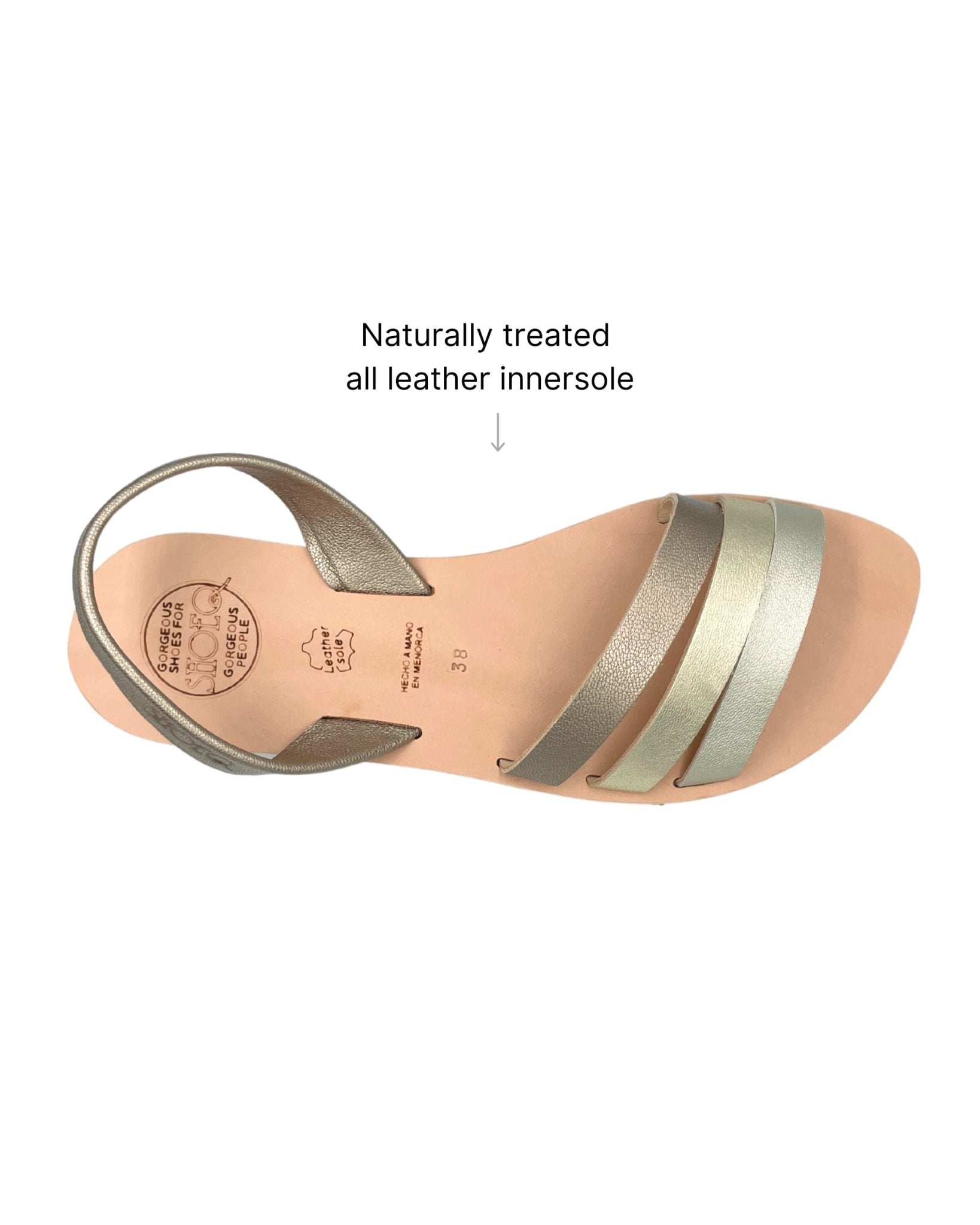 Sunkissed Avarca Bronze flat sandal premium leather slip-on heel strap women Dubai - Shoeq