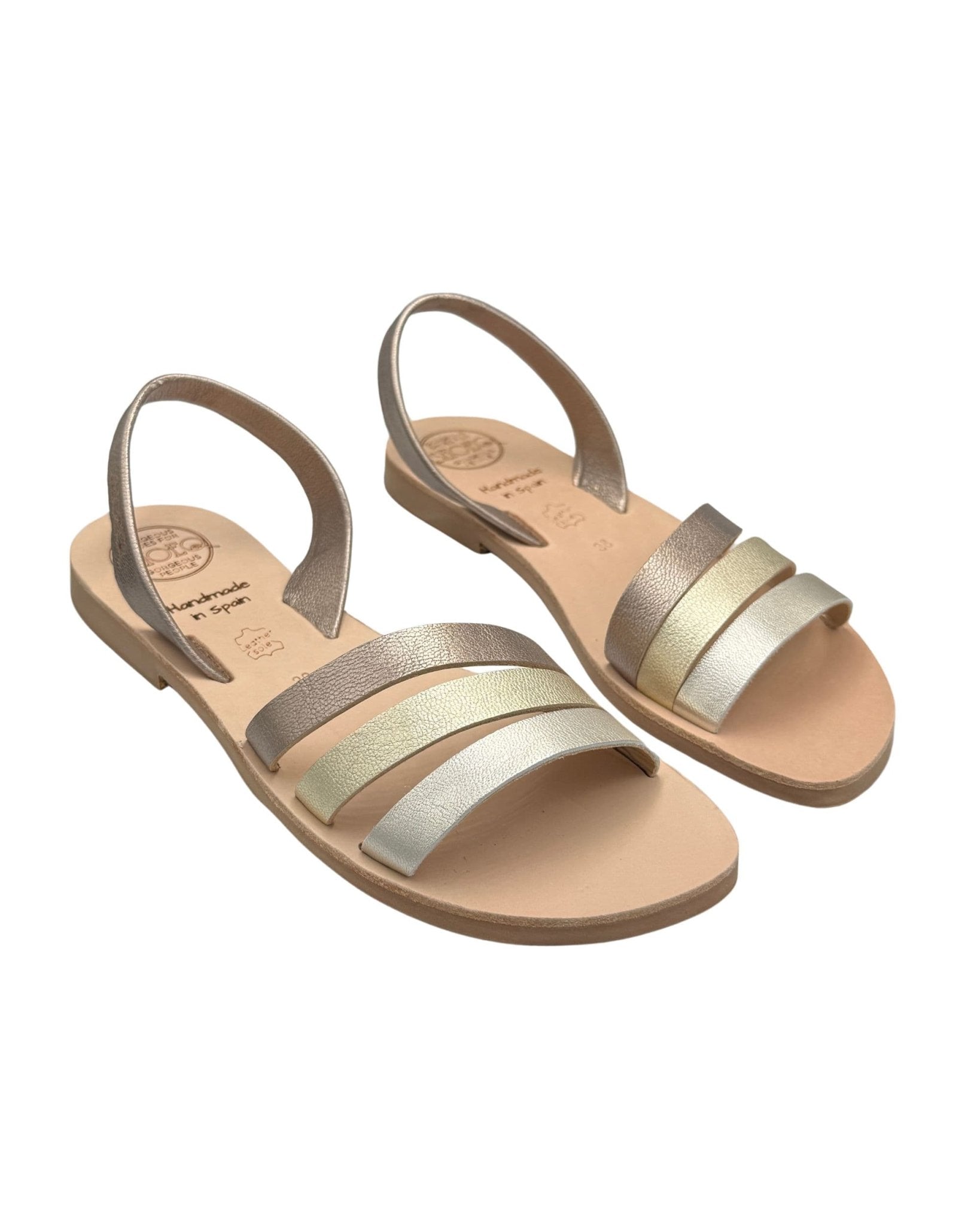 Sunkissed Avarca Bronze warm metallic leather sandal naturally tanned insole cushioned - Shoeq