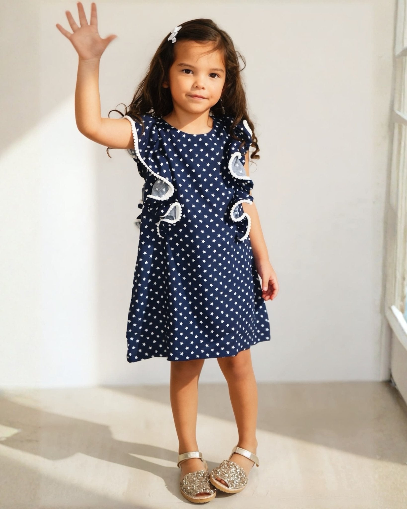 Champagne glitter toddler sandals handcrafted Spain Menorca
