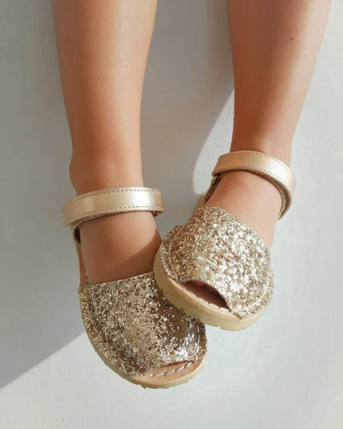 Mother daughter matching champagne glitter toddler shoes
