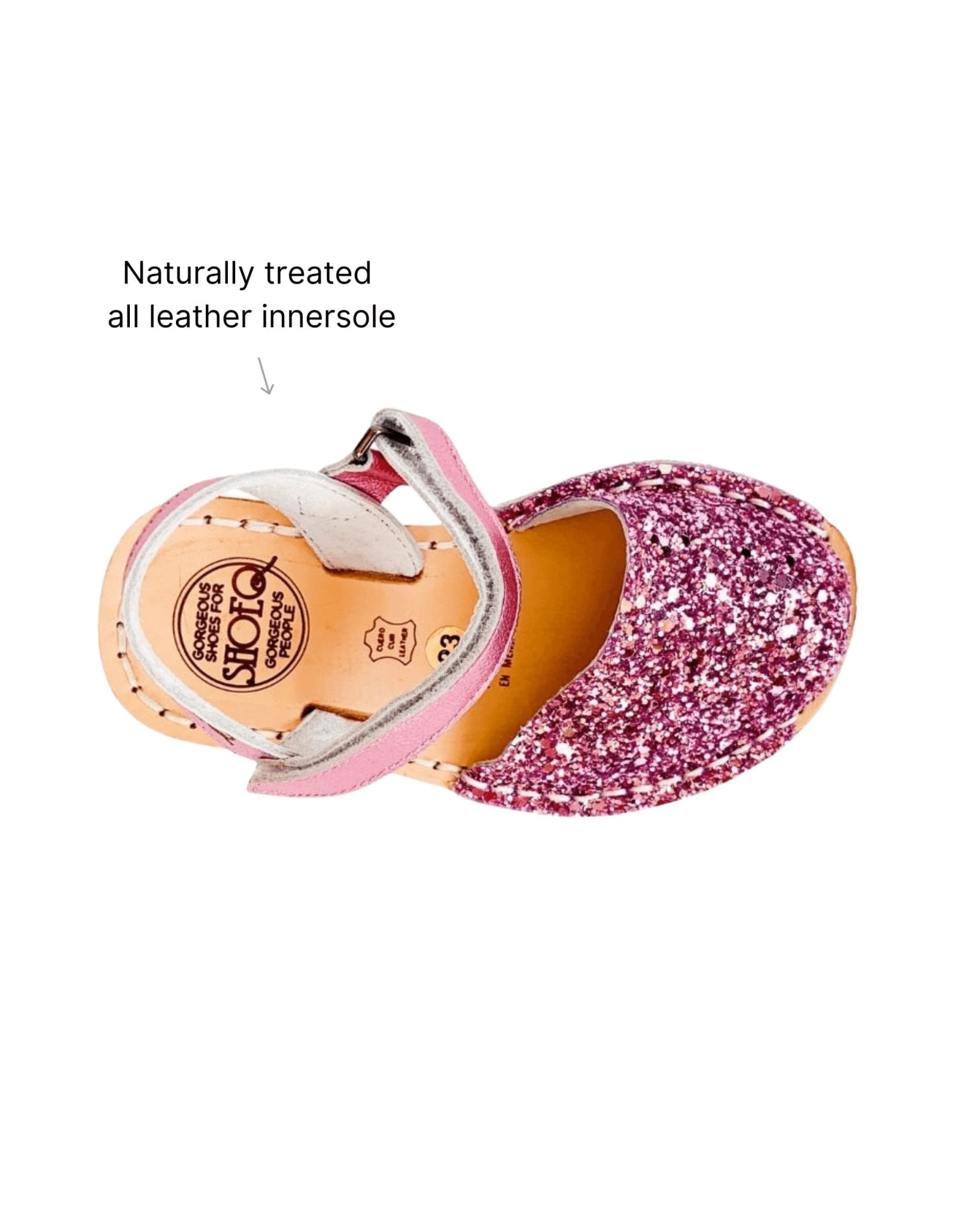 Toddler sparkly sandals pink velcro ankle strap
