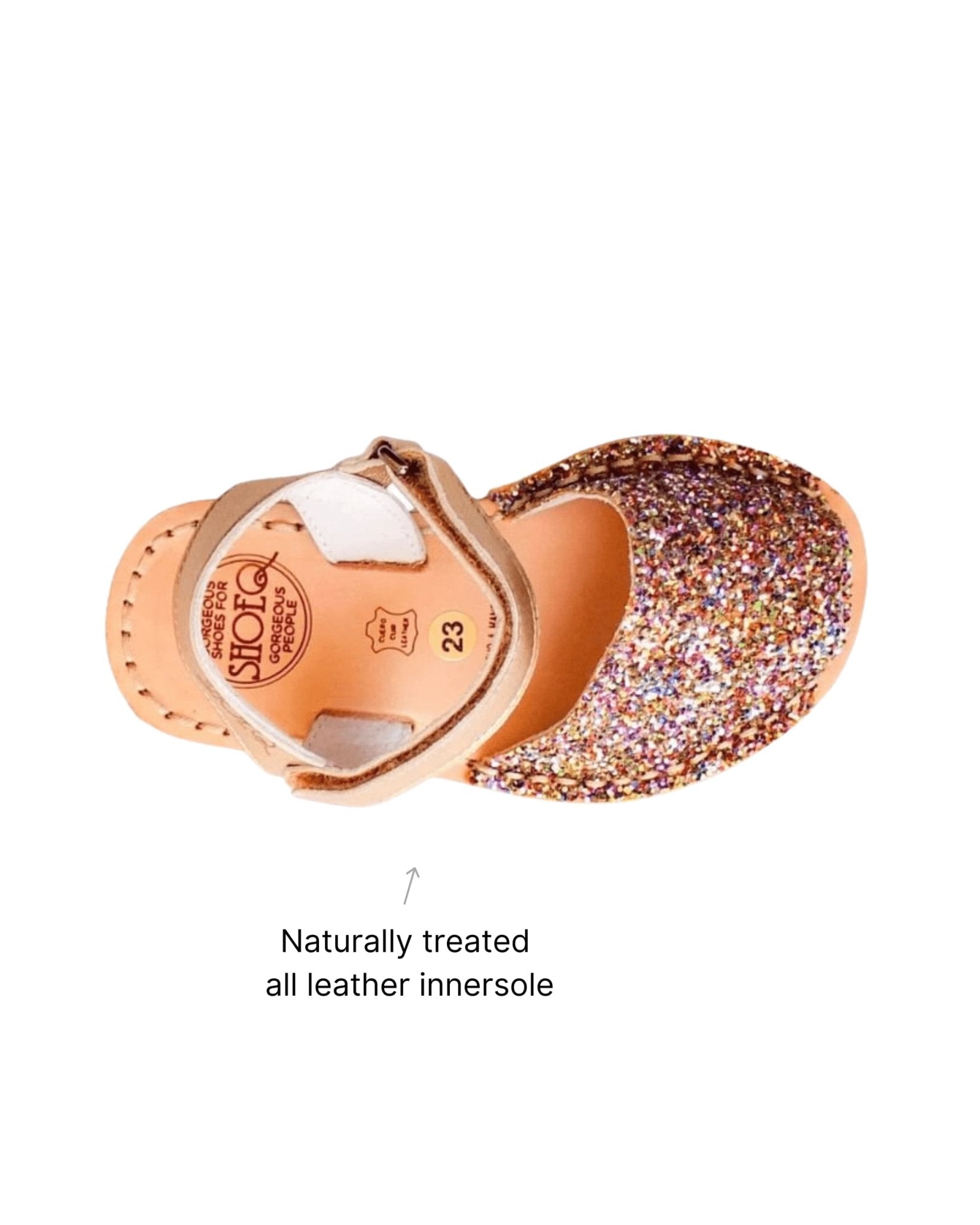 Toddler Avarca in Rainbow Gold Glitter - Shoeq