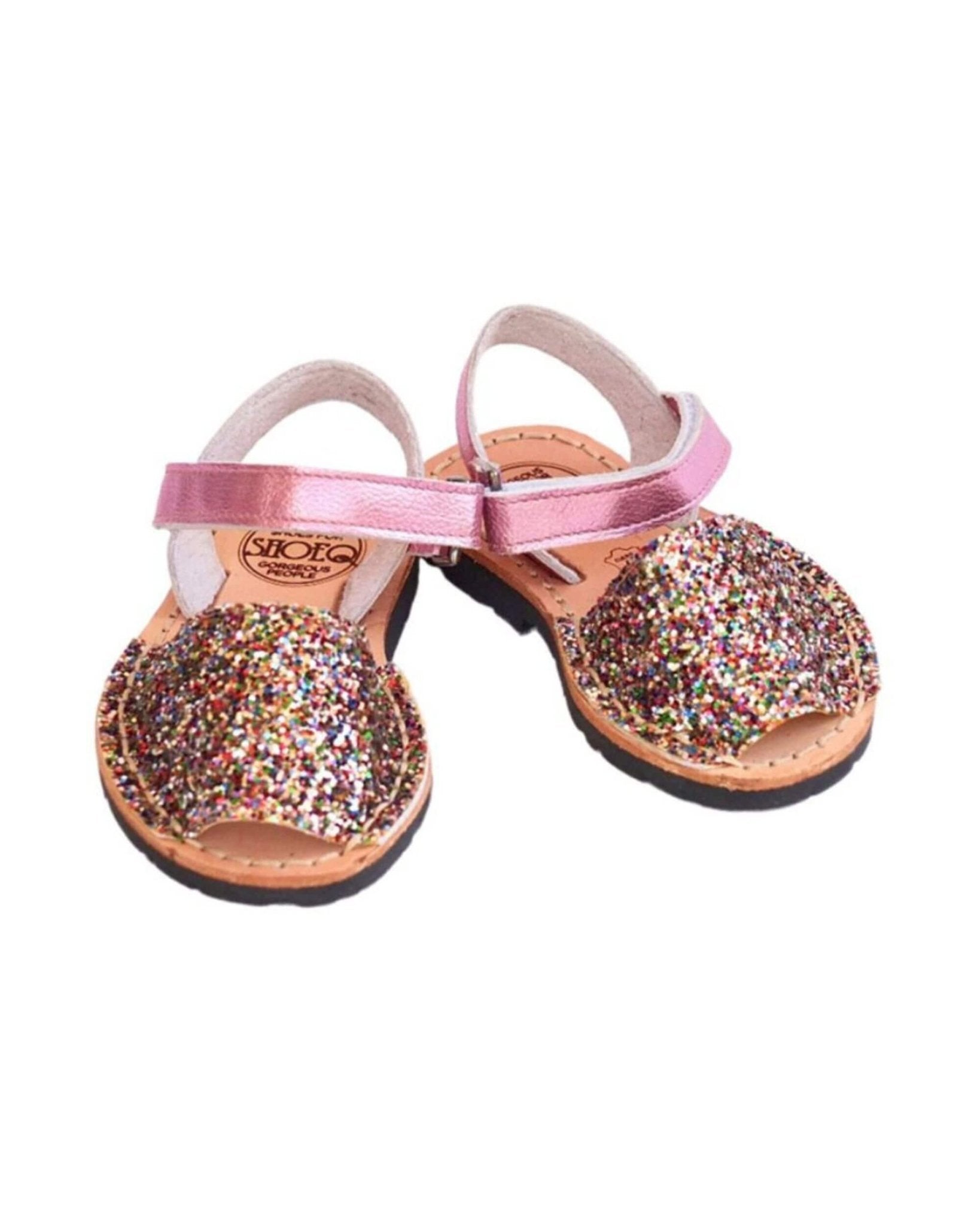 Mother daughter matching rainbow pink glitter toddler shoes
