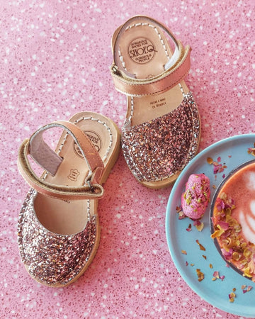 Toddler Avarca in Rose Gold Glitter - Shoeq