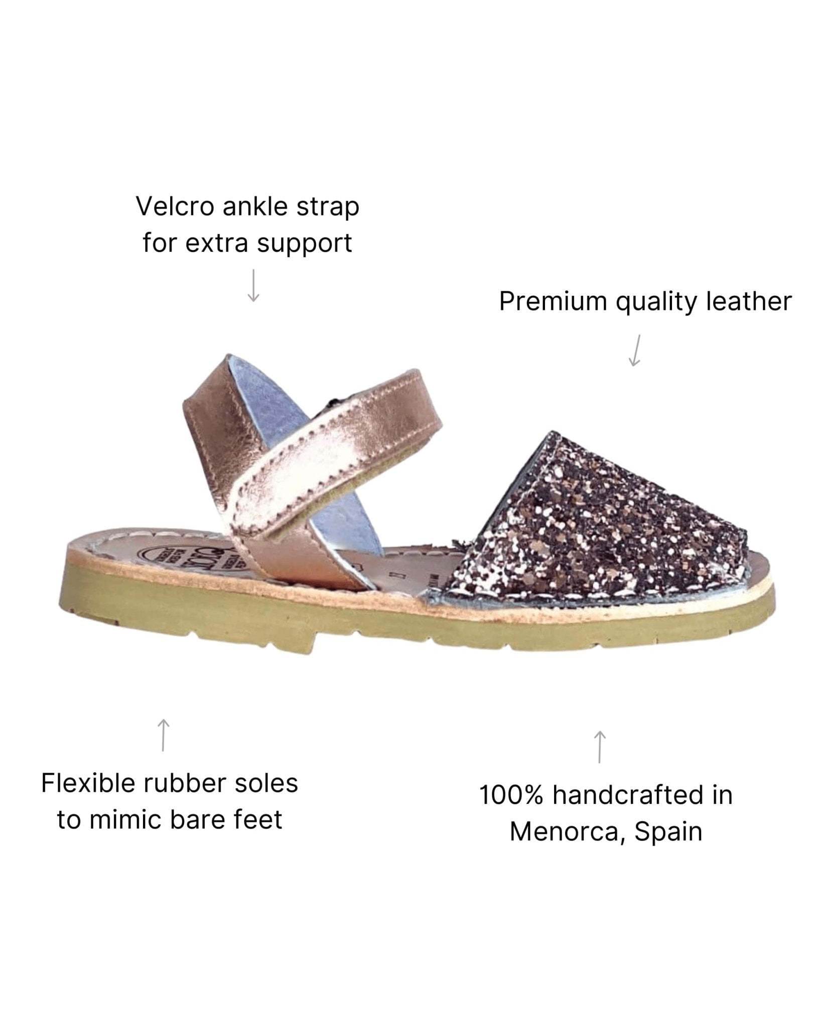 Toddler Avarca in Rose Gold Glitter - Shoeq
