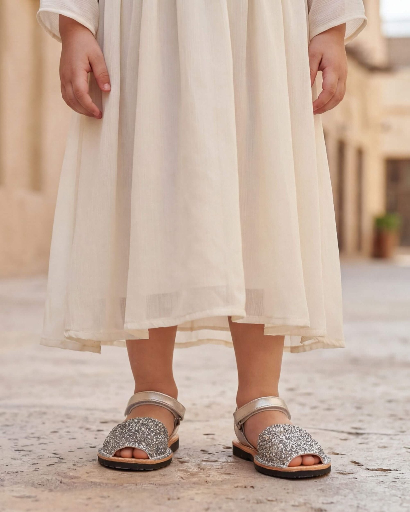 Toddler Avarca in Silver Glitter - Shoeq