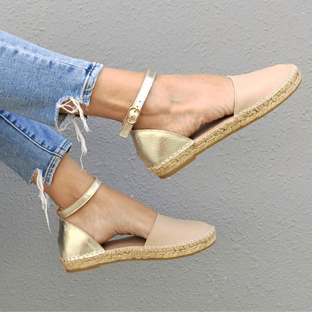 City Espadrille in Sandy Champagne - Shoeq