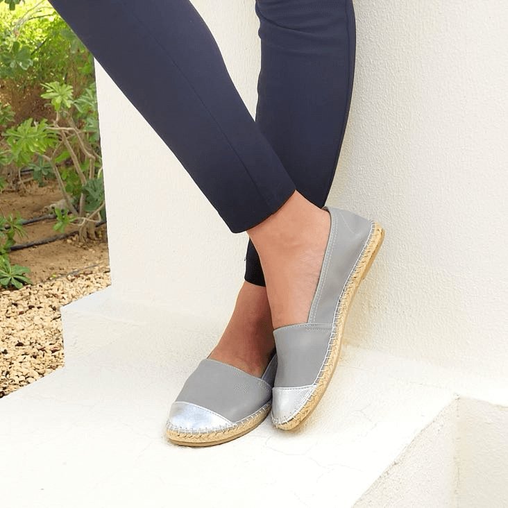 Classic Espadrille in Grey Metallic - Shoeq