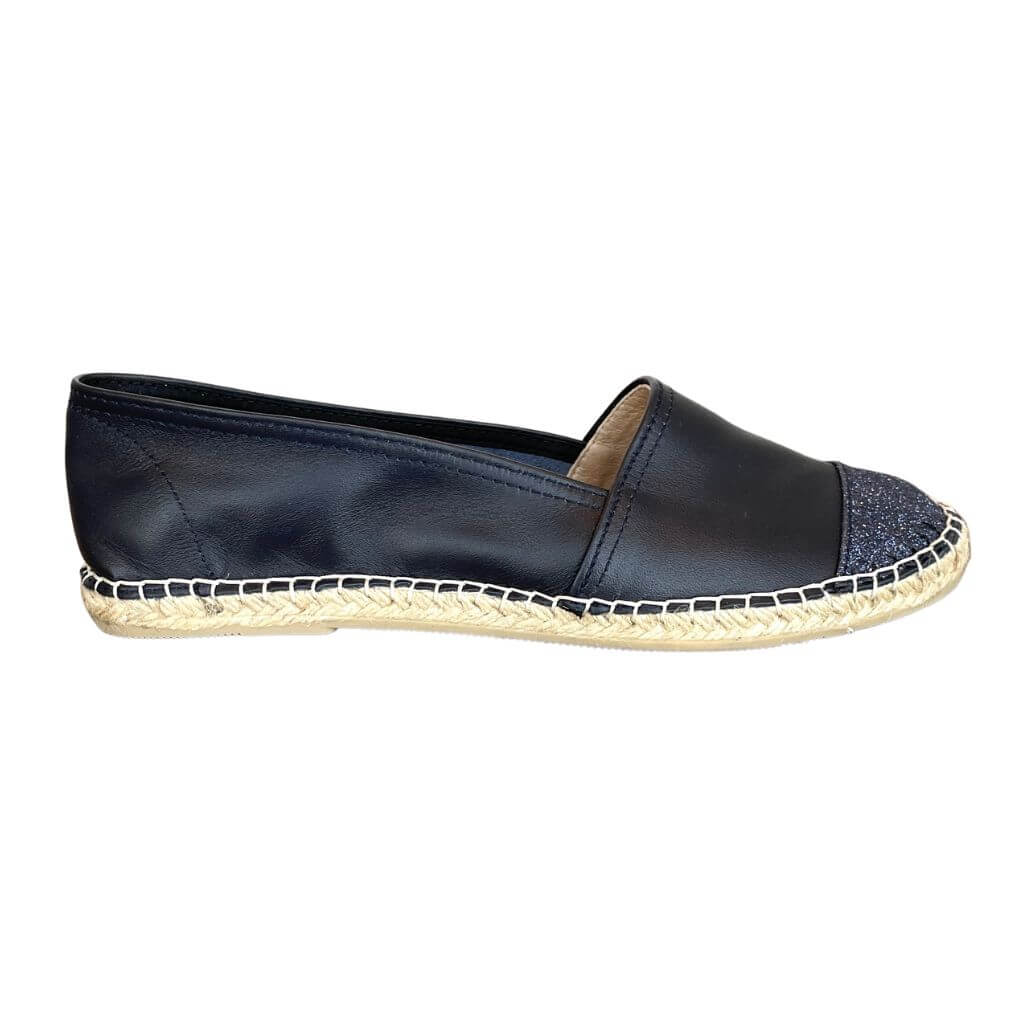 Classic Espadrille in Navy Glitter - Shoeq