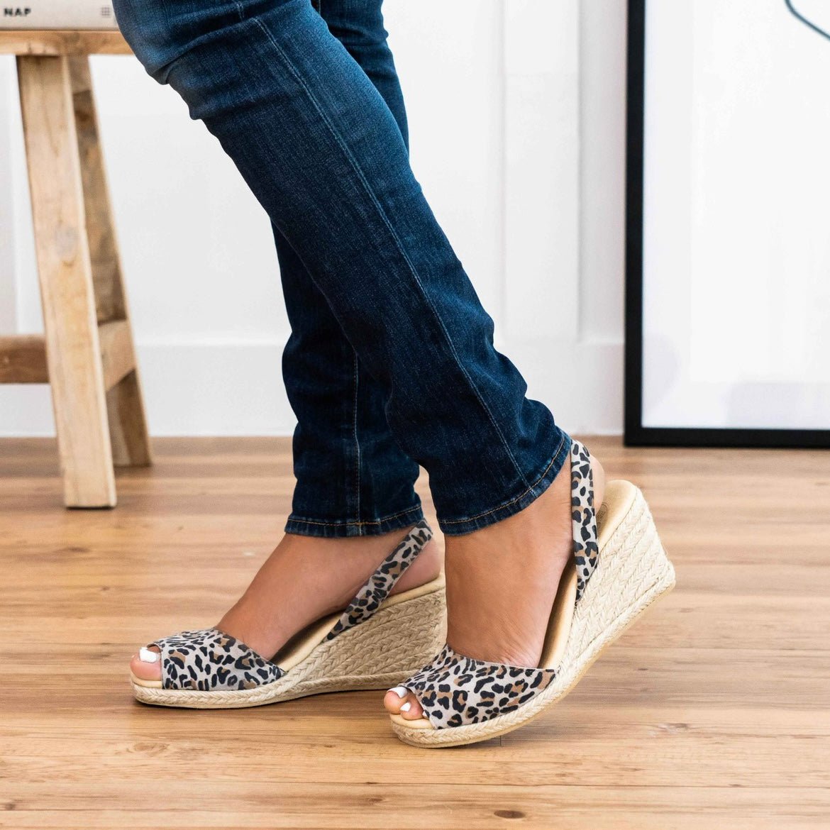 Classic Espadrille Wedge in Dark Leopard - Shoeq