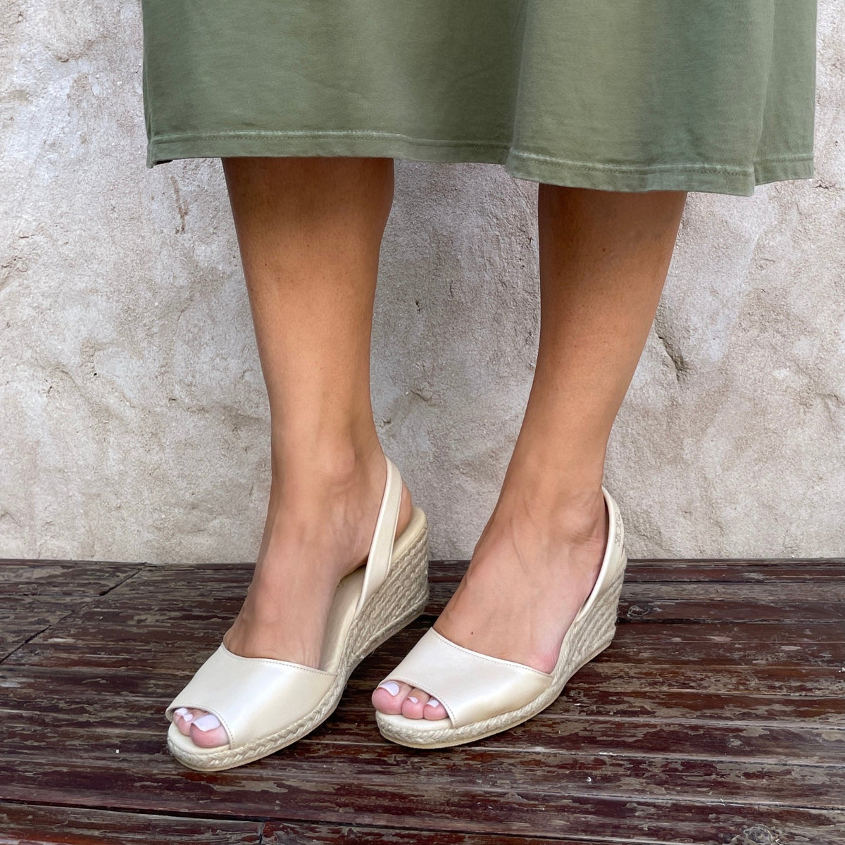 Classic Espadrille Wedge in Sandstone - Shoeq