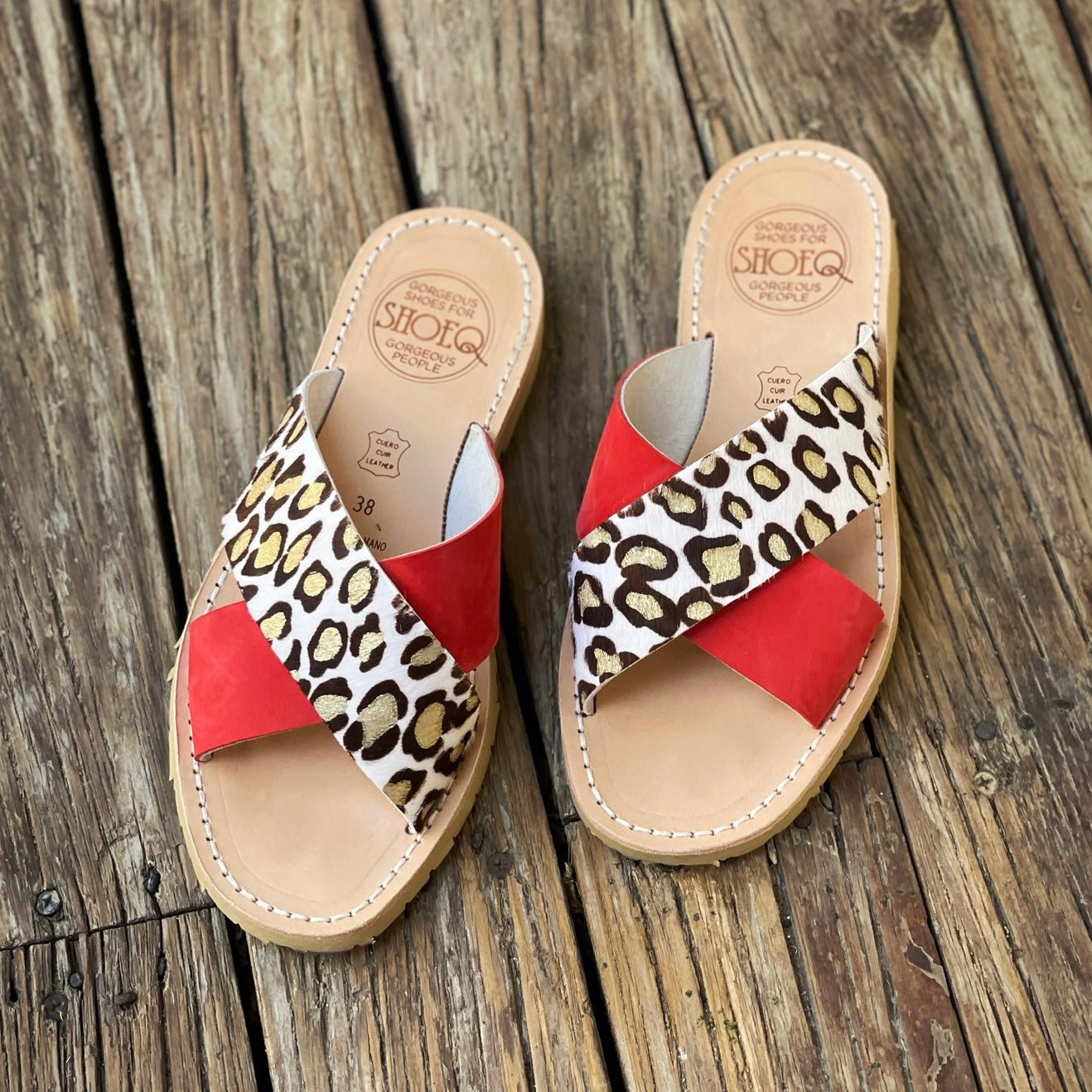 Crossover Slide in Flaming Leopard - Shoeq