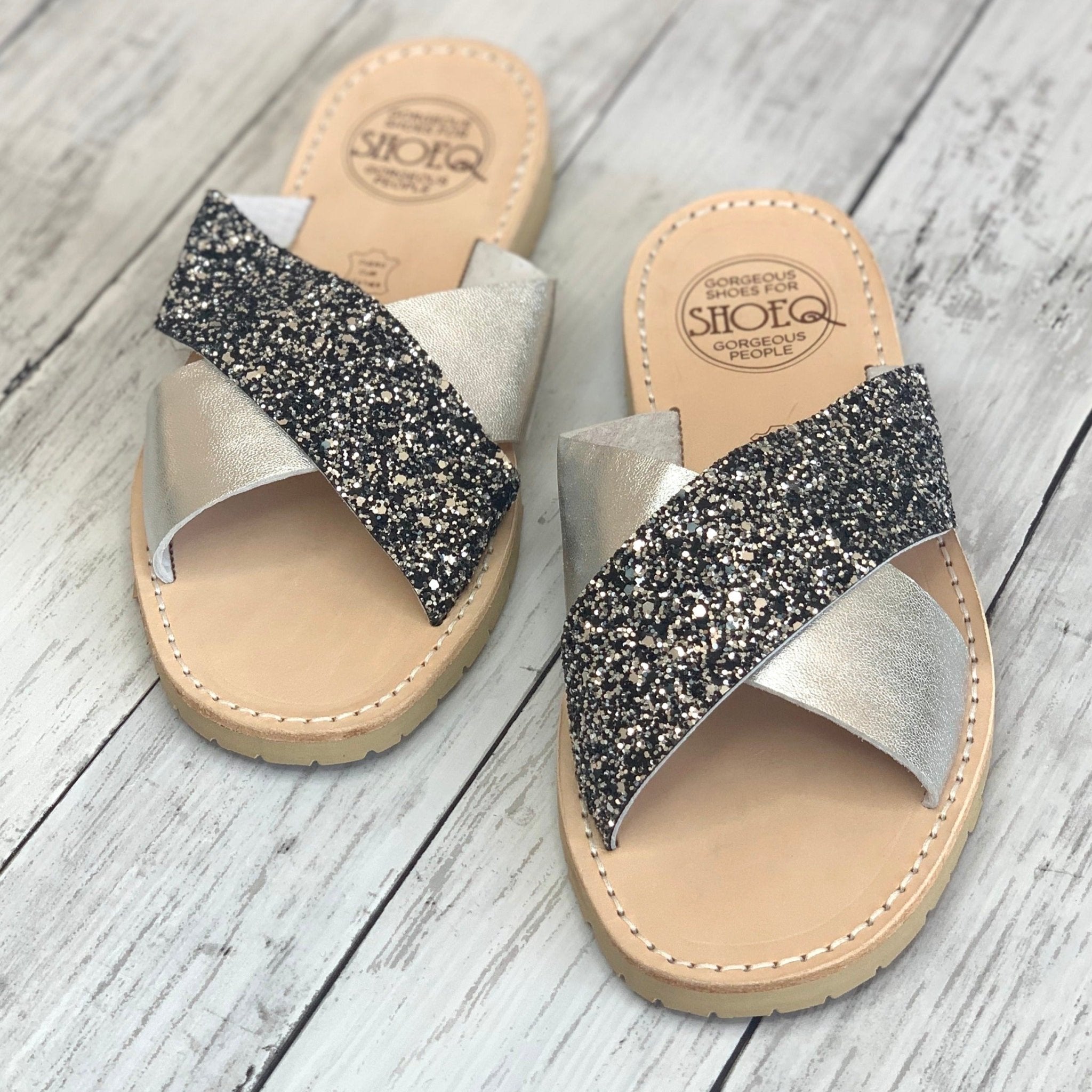 Crossover Slide in Silver Rock Star - Shoeq