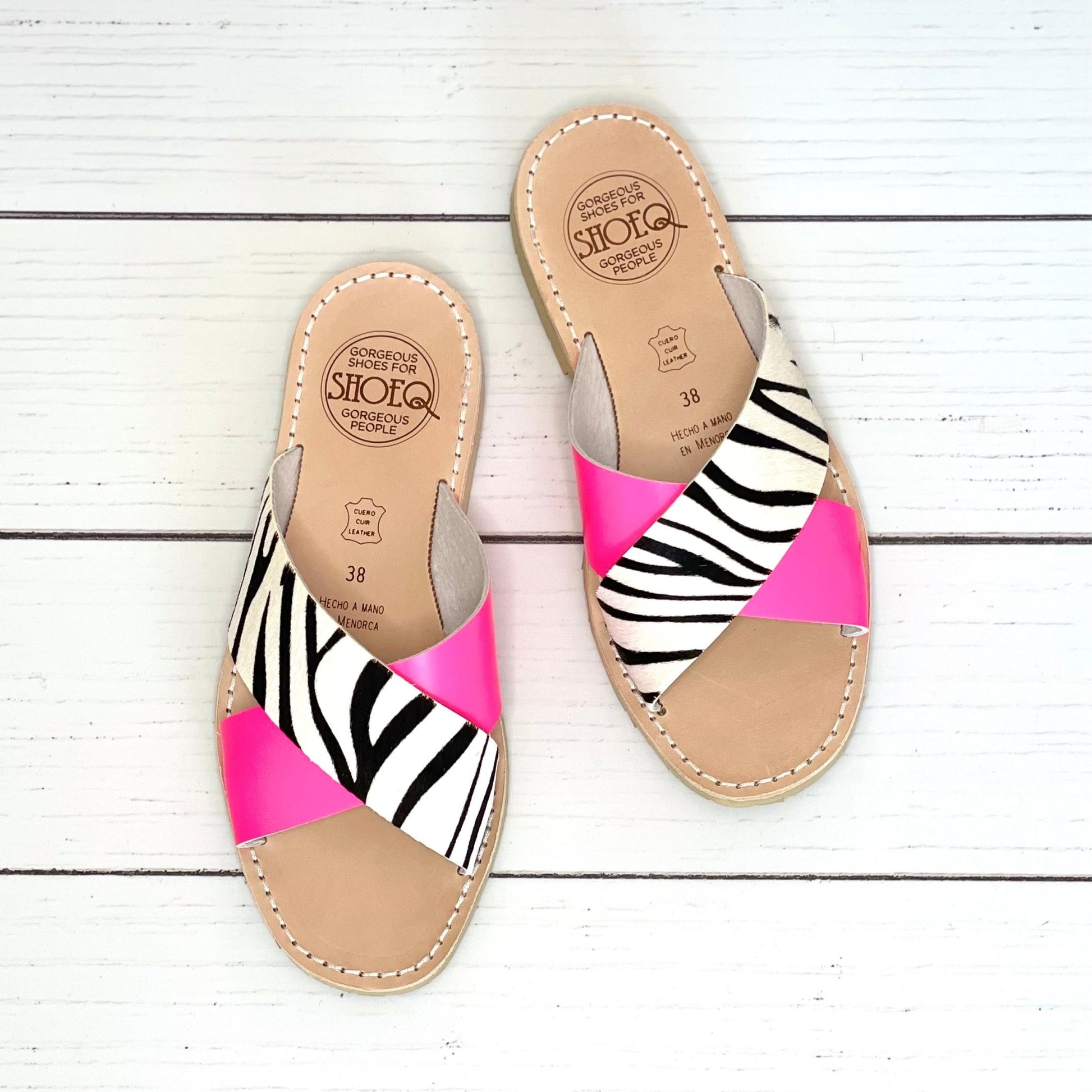 Crossover Slide in Zebra Neon - Shoeq