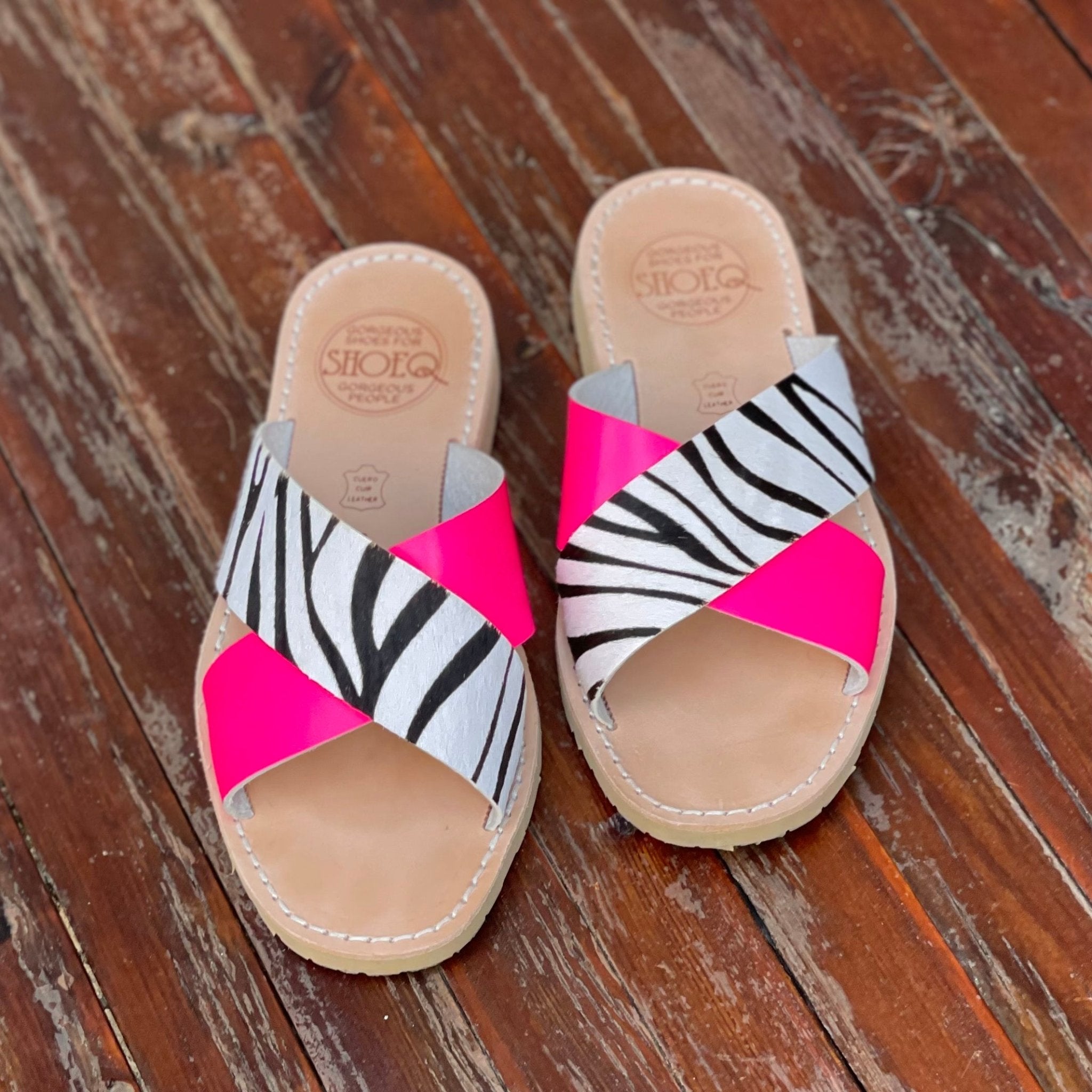 Crossover Slide in Zebra Neon - Shoeq