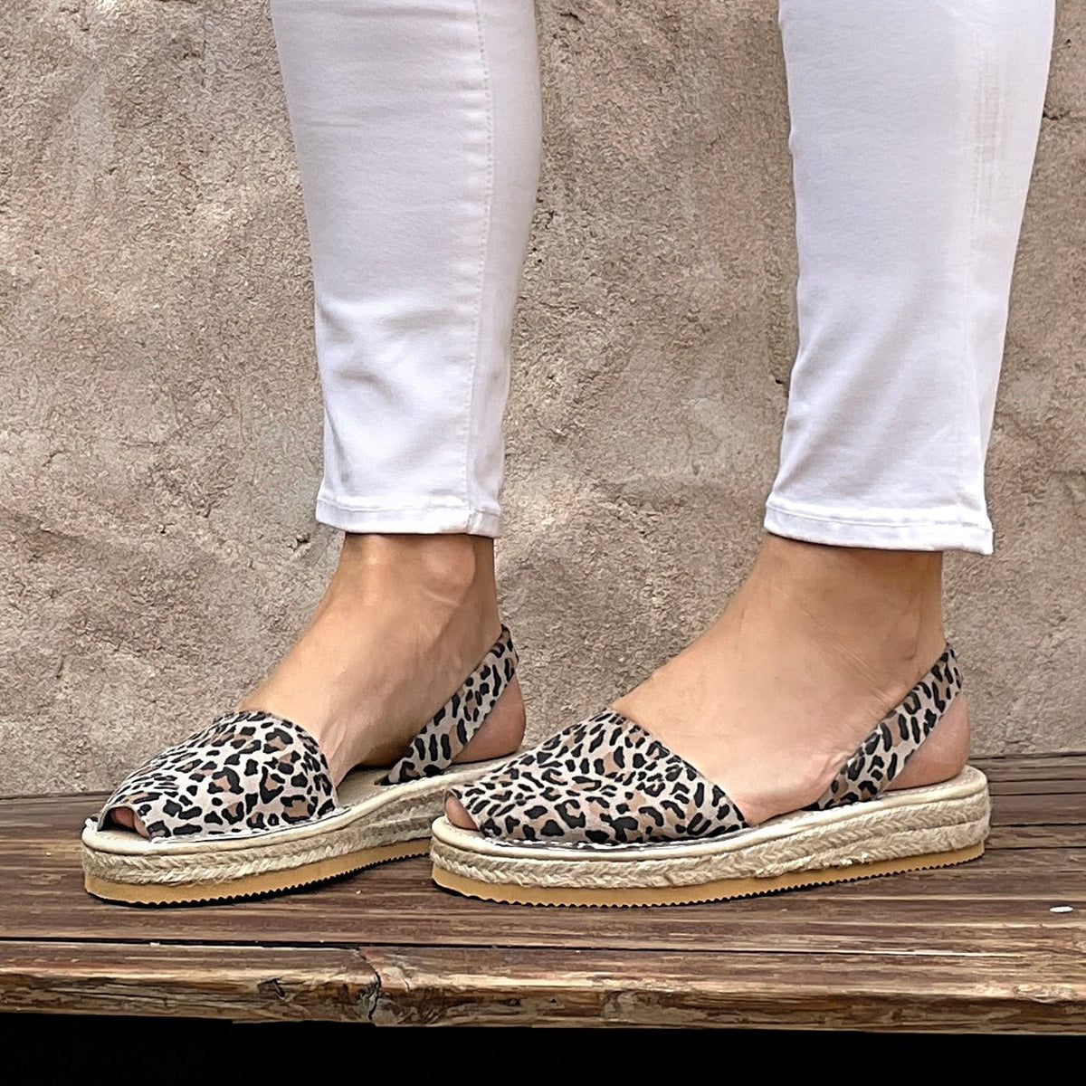 Leopard espadrille flats on sale