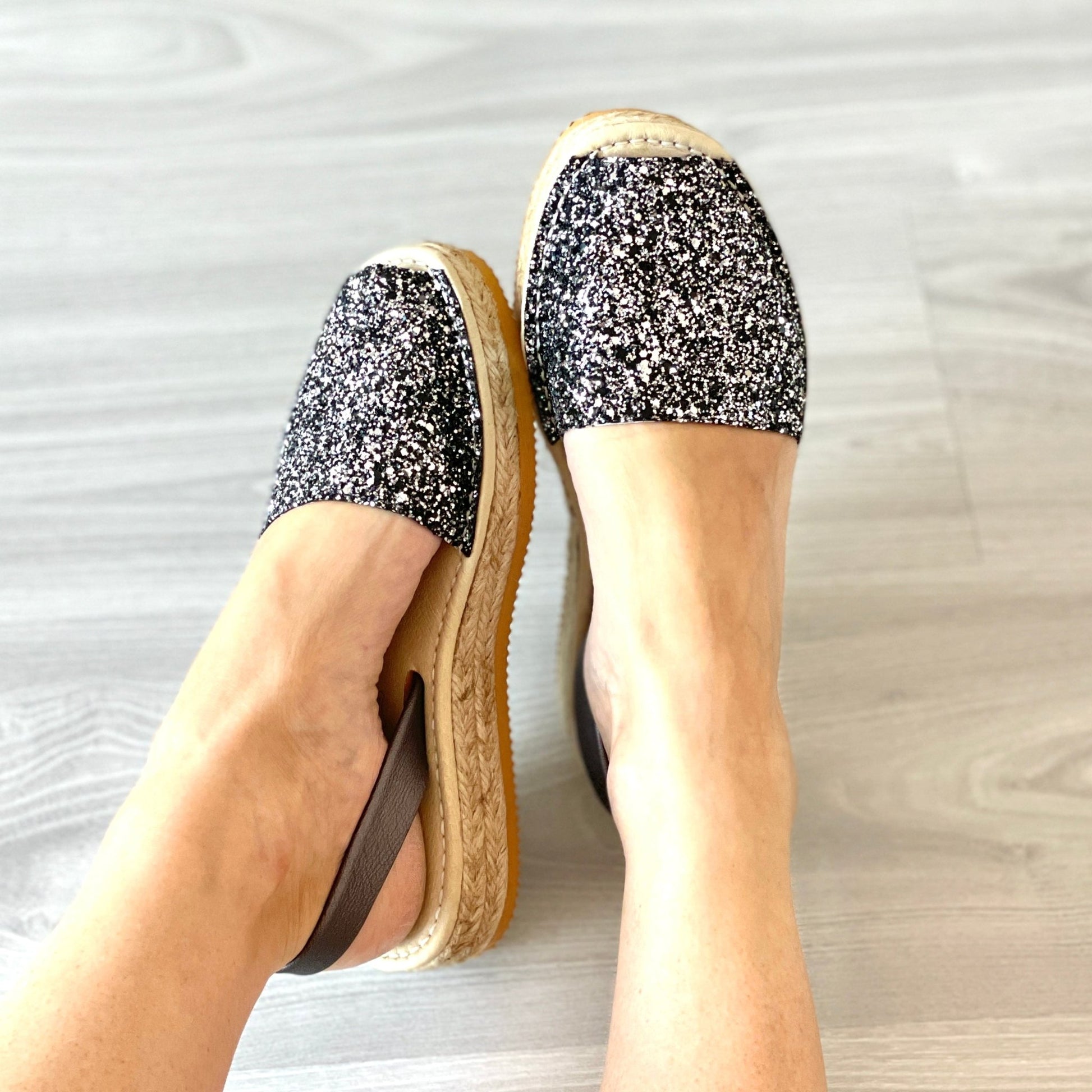 Micro Espadrille Wedge in Rock Star Glitter - Shoeq