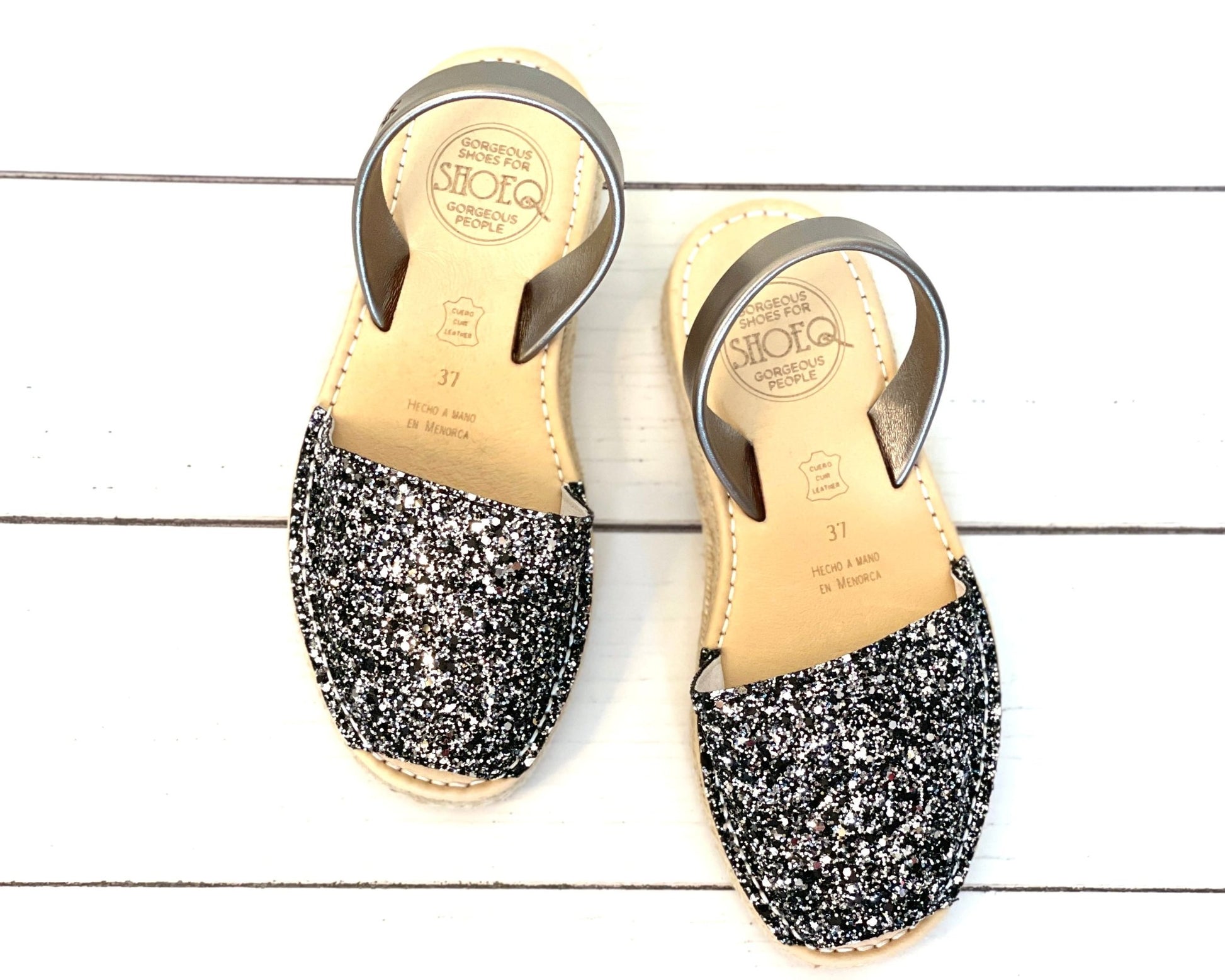 Micro Espadrille Wedge in Rock Star Glitter - Shoeq