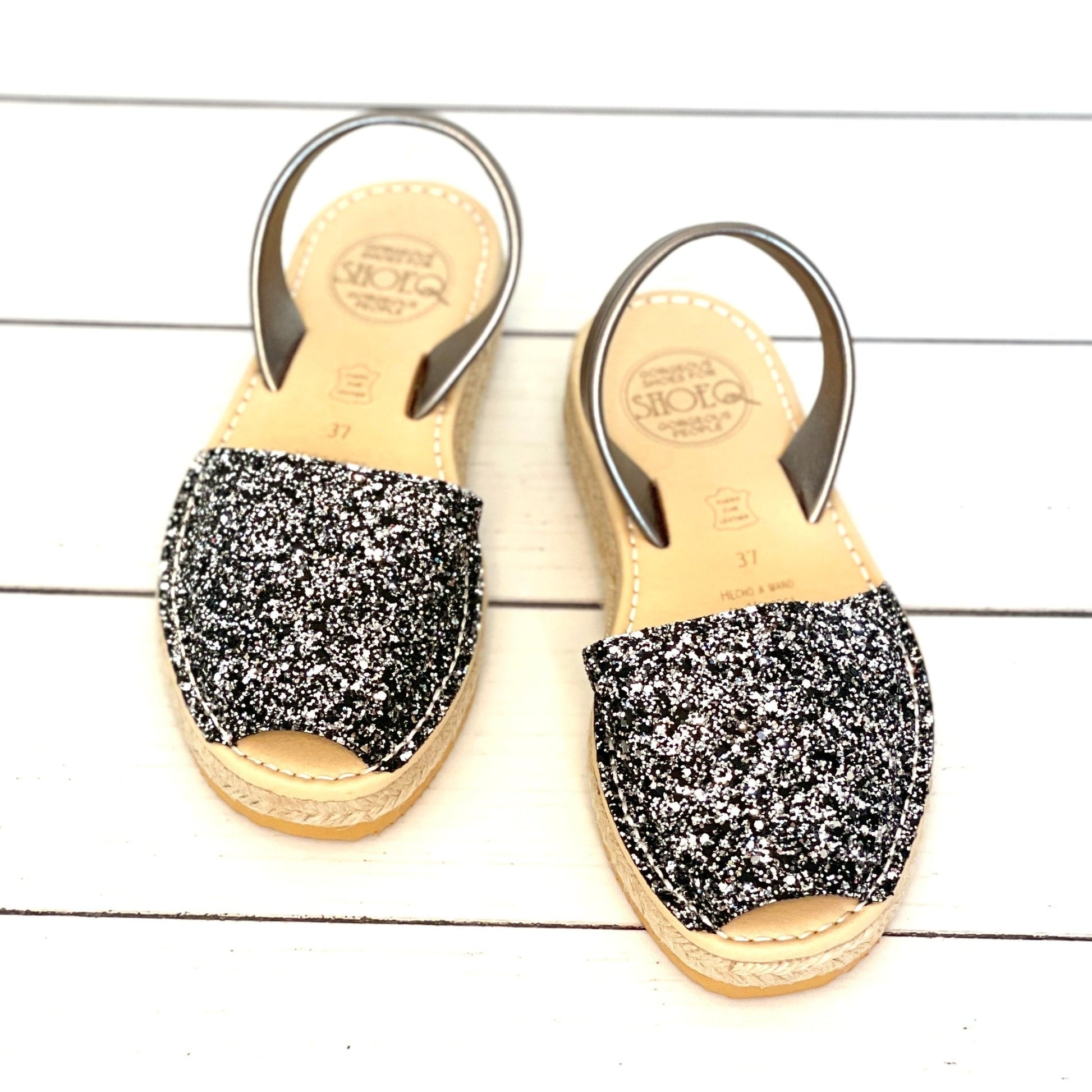 Micro Espadrille Wedge in Rock Star Glitter - Shoeq