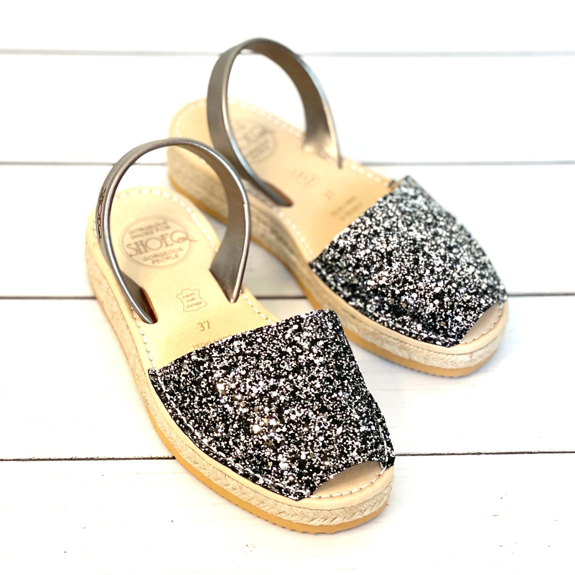 Micro Espadrille Wedge in Rock Star Glitter - Shoeq