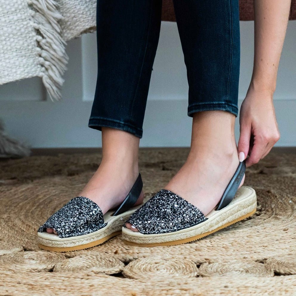 Micro Espadrille Wedge in Rock Star Glitter - Shoeq
