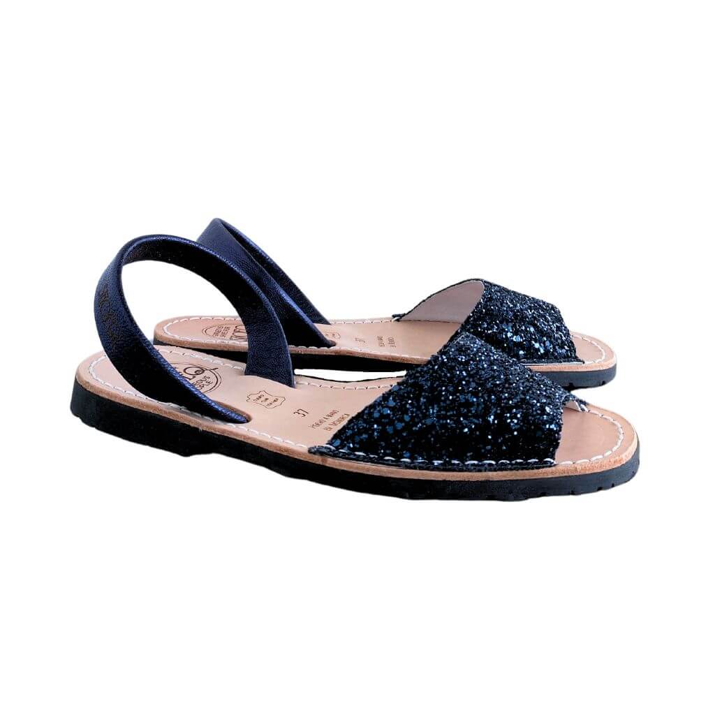 Peekaboo Avarca in Navy Glitter - Shoeq