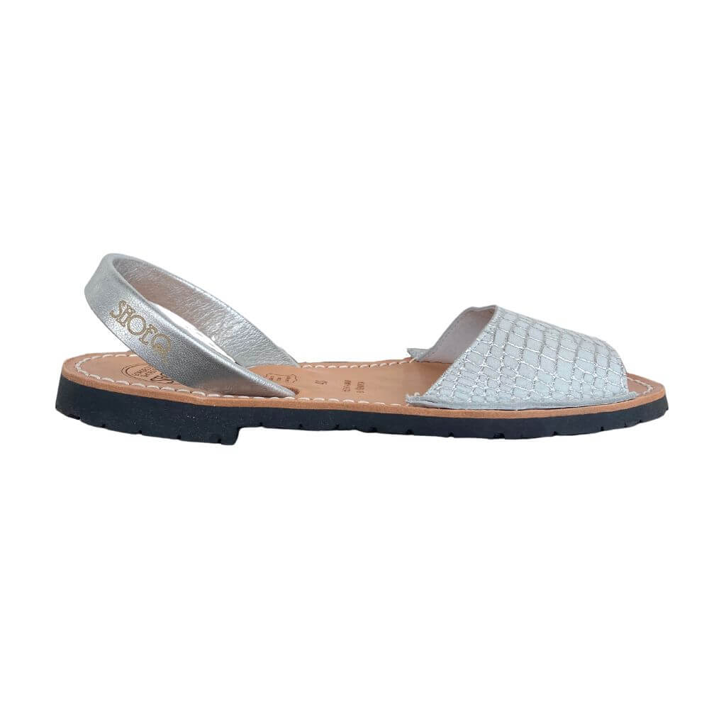 Peekaboo Avarca in White Snakeskin Print - Shoeq