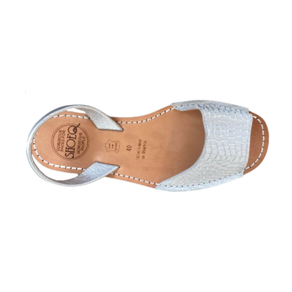 Peekaboo Avarca in White Snakeskin Print - Shoeq