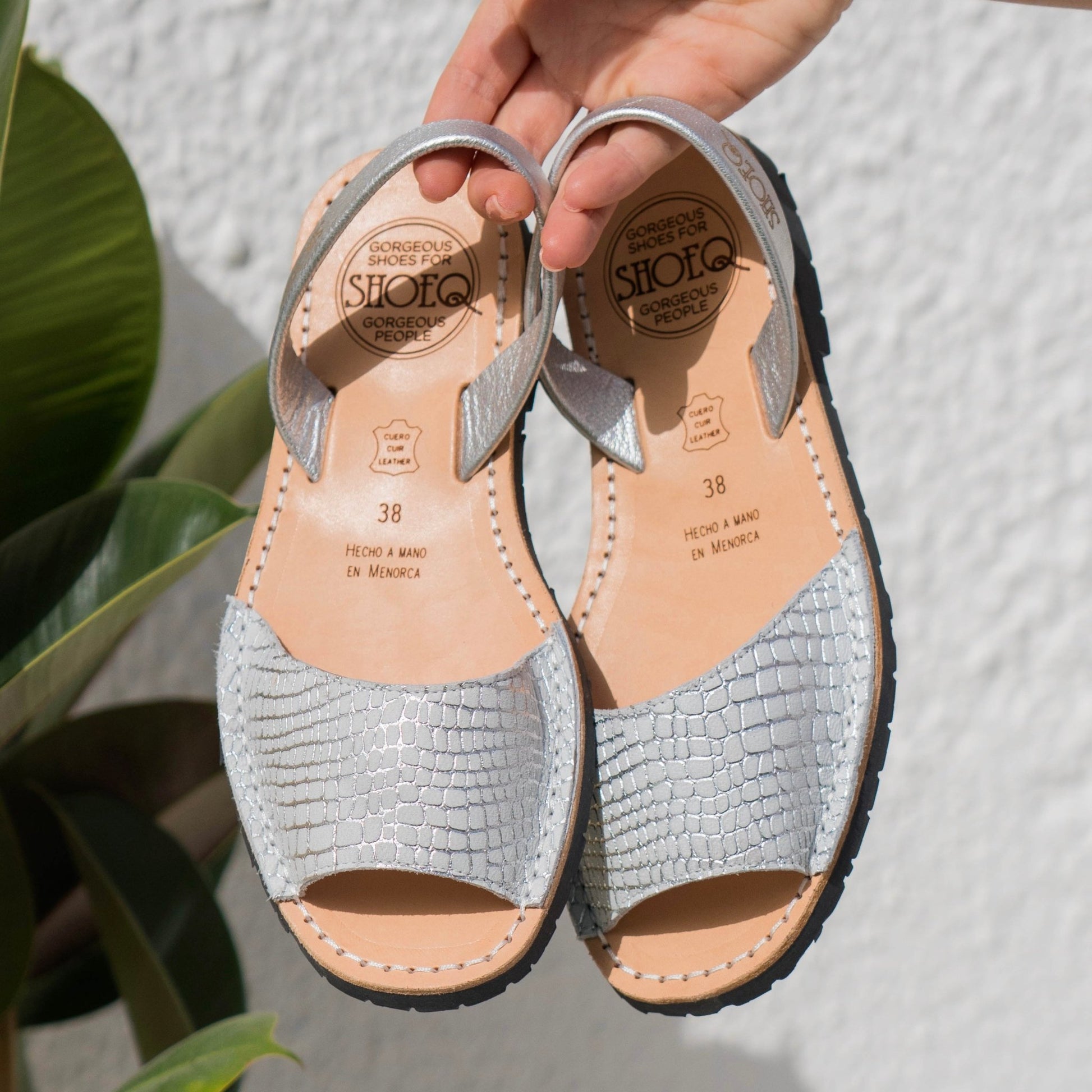 Peekaboo Avarca in White Snakeskin Print - Shoeq