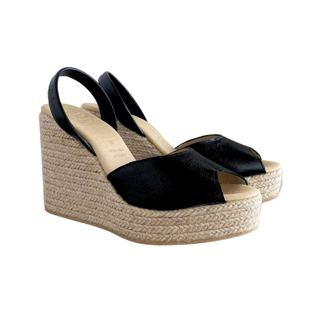 Roxy Espadrille Wedge in Charcoal - Shoeq
