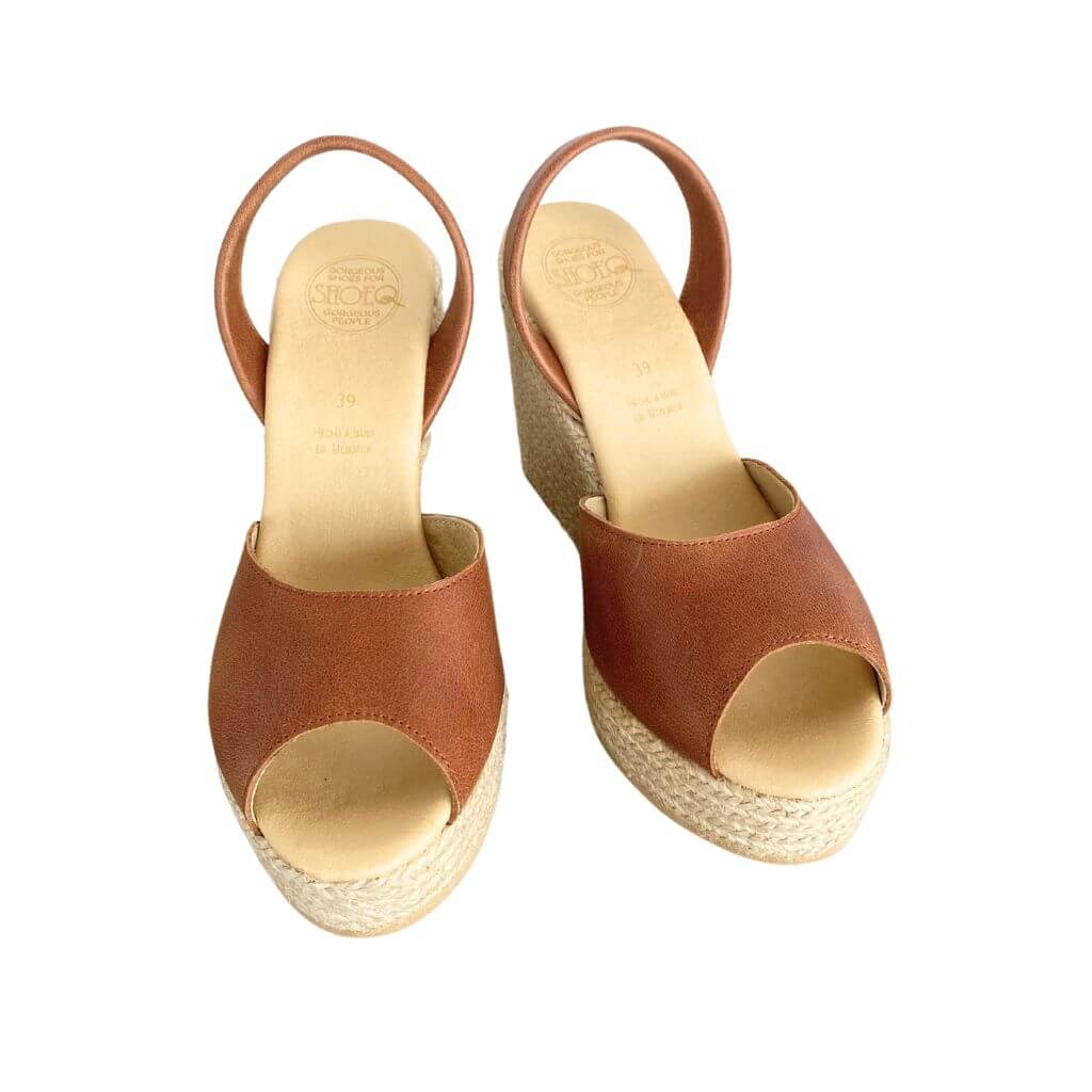 Roxy Espadrille Wedge in Chocolate - Shoeq