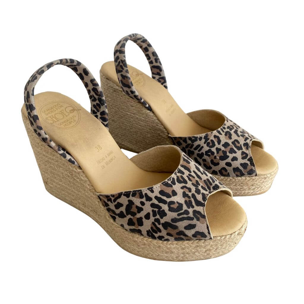 Roxy Espadrille Wedge in Dark Leopard - Shoeq