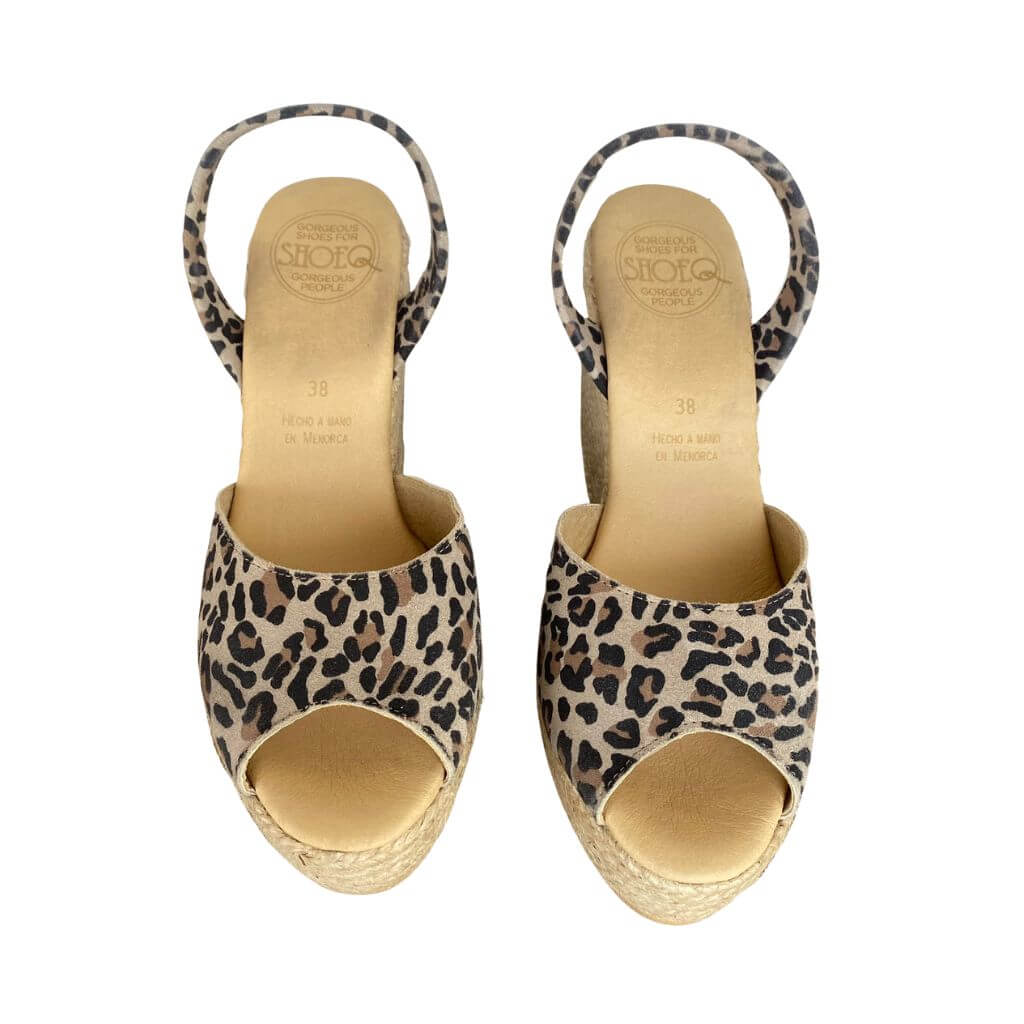 Roxy Espadrille Wedge in Dark Leopard - Shoeq