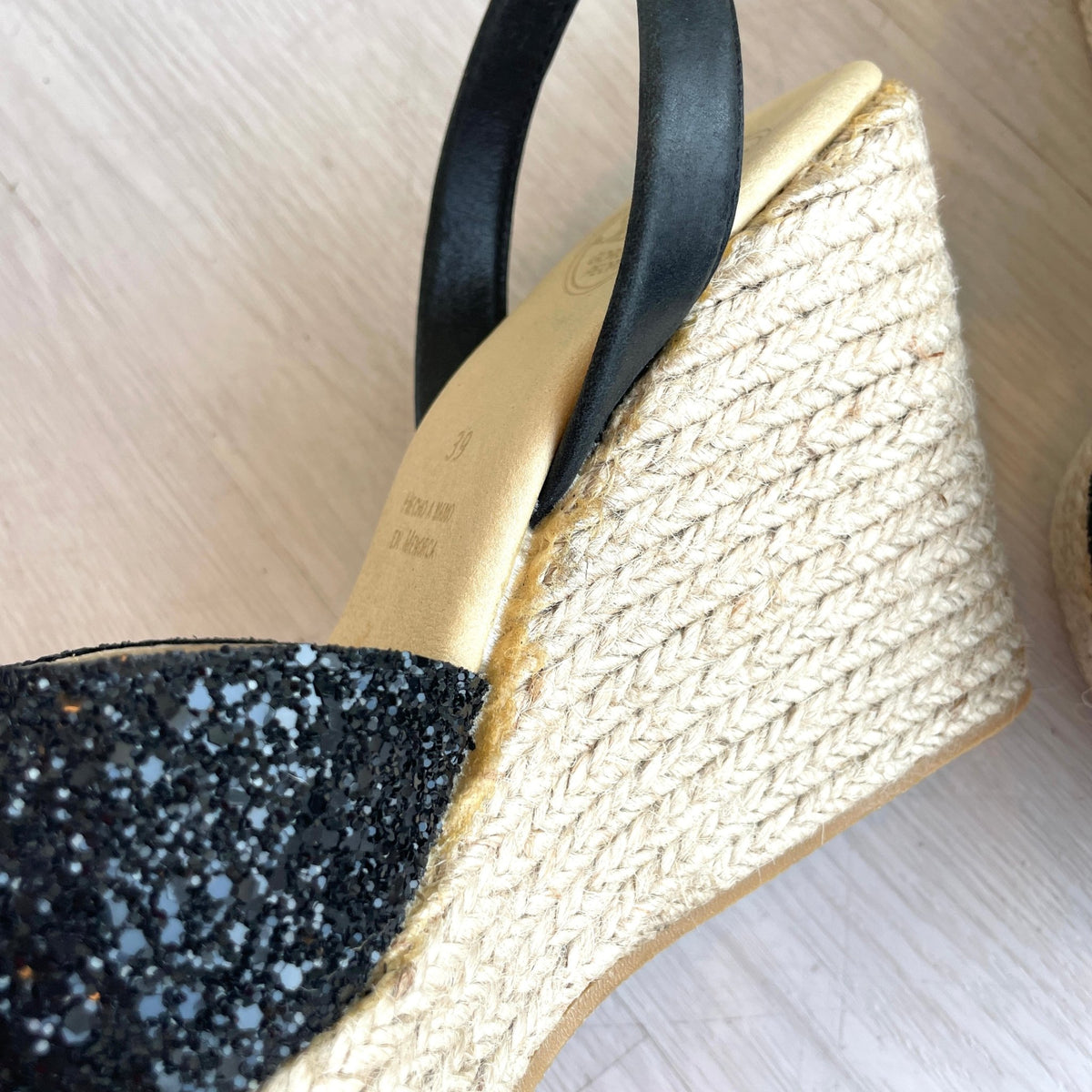 Roxy Espadrille Wedge in Midnight Glitter - OUTLET - Shoeq
