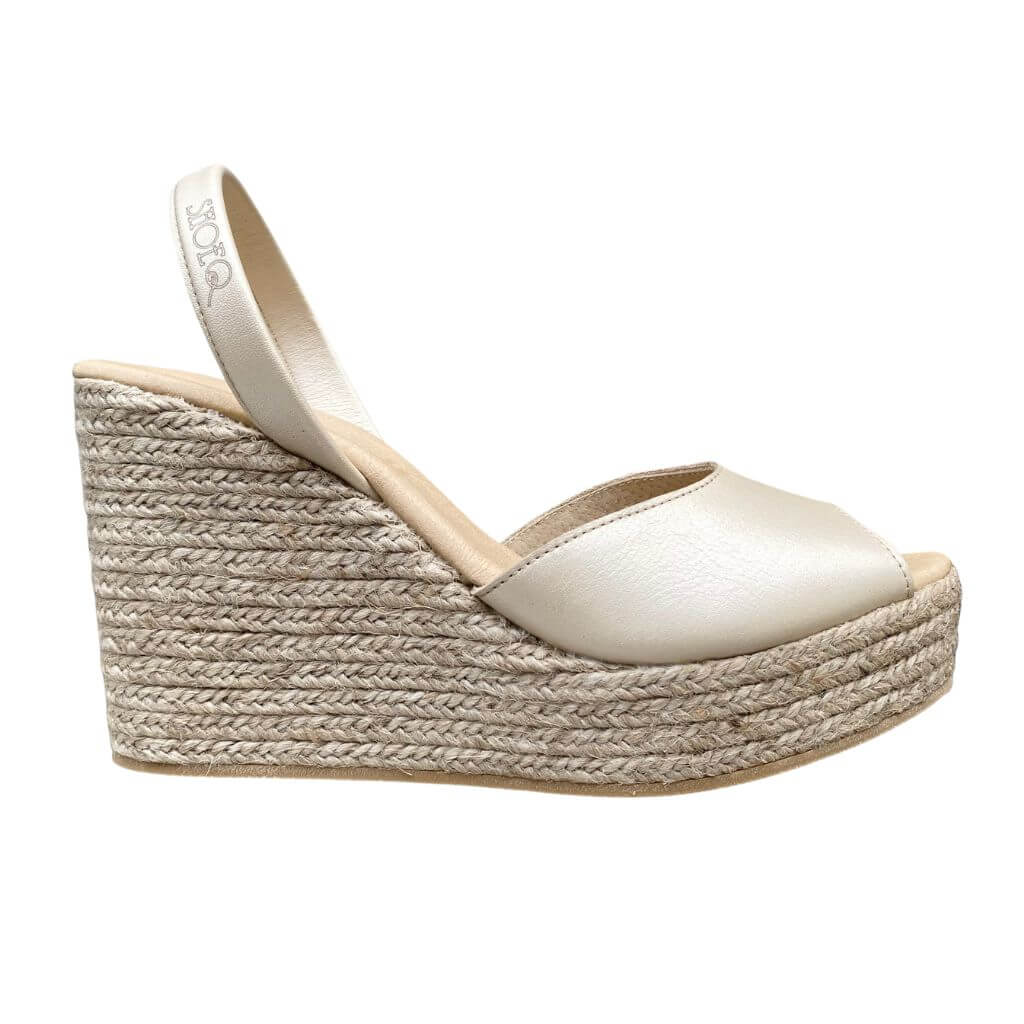 Roxy Espadrille Wedge in Sandstone - Shoeq