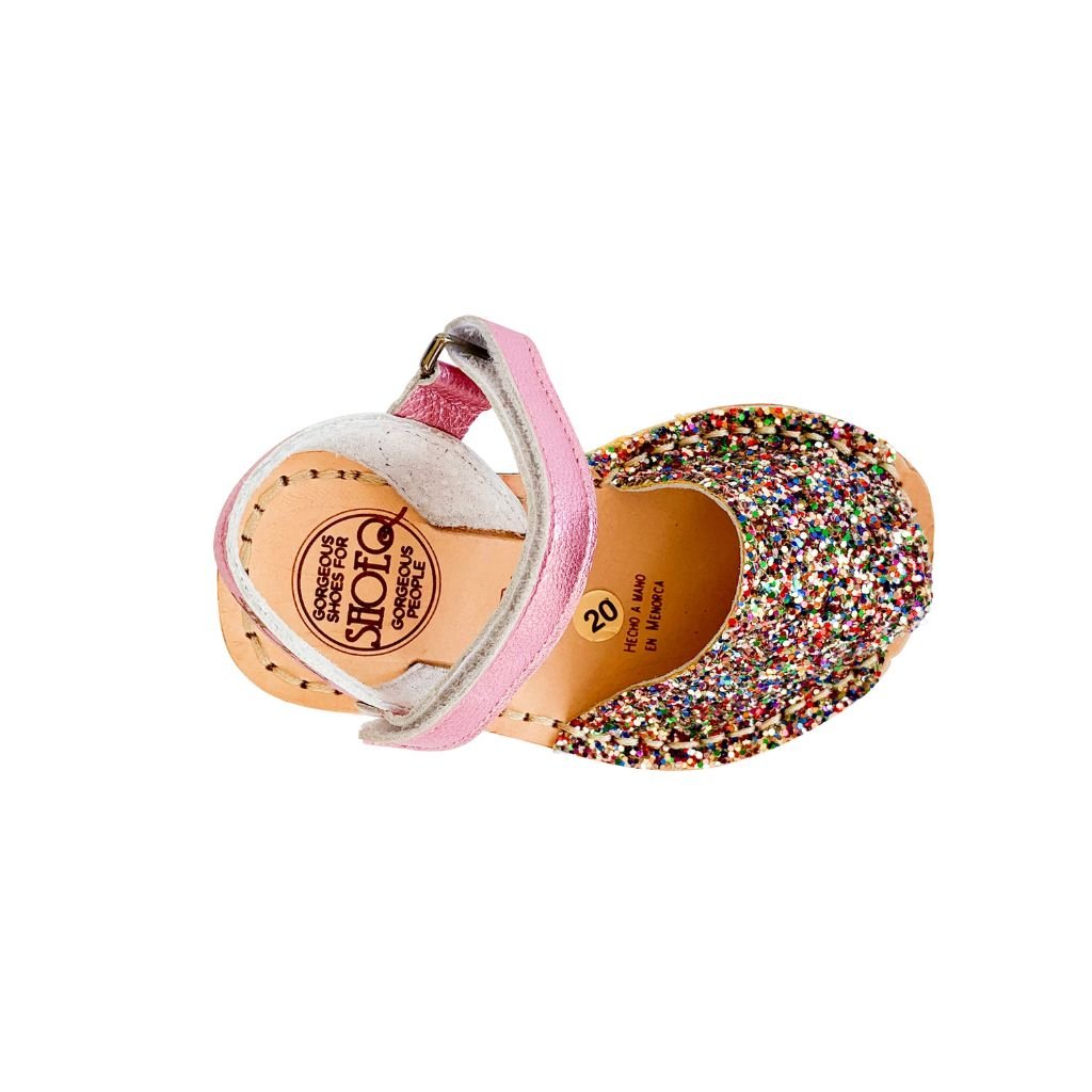 Toddler Avarca in Rainbow Pink Glitter - Shoeq