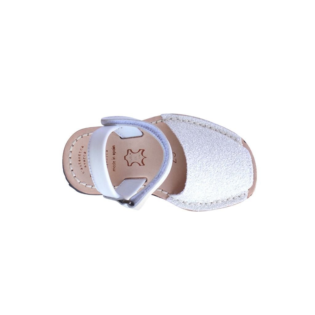 Toddler Avarca in White Glitter - Shoeq